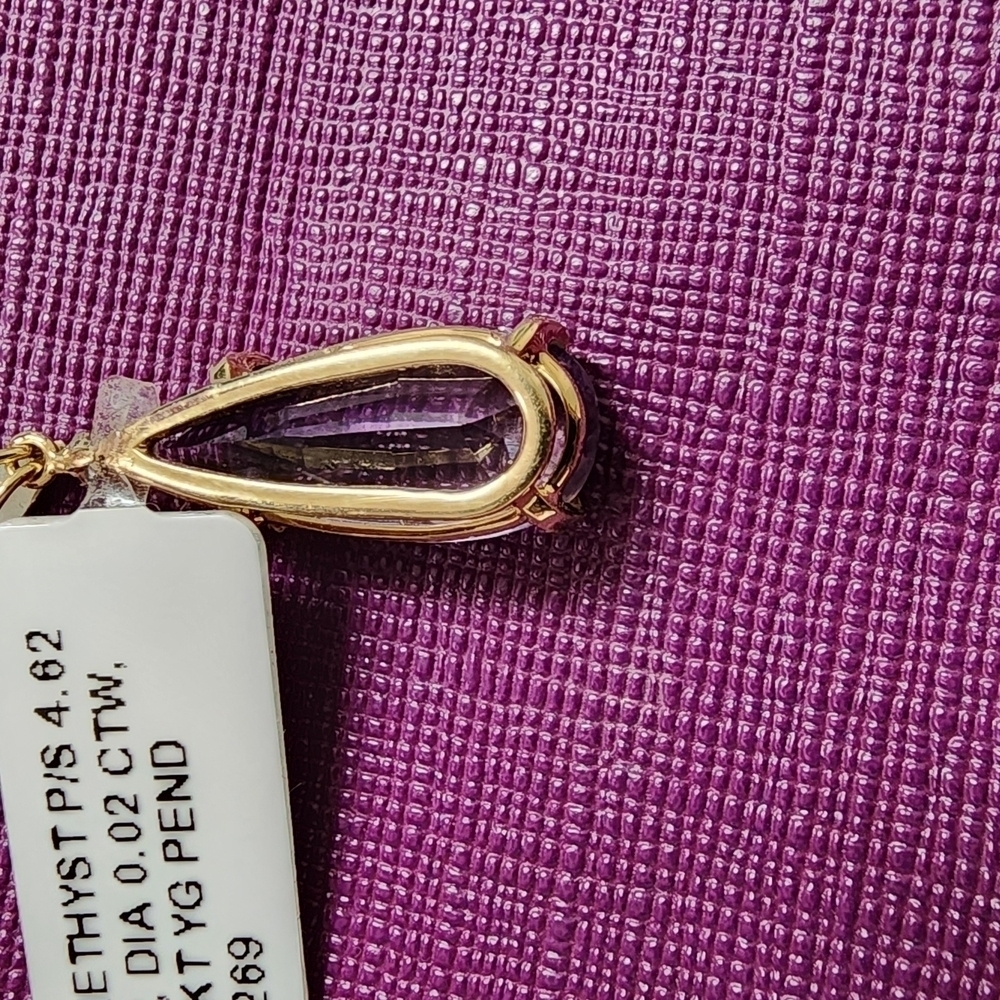 Elegant Purple Teardrop Pendant - Picture 5 of 12